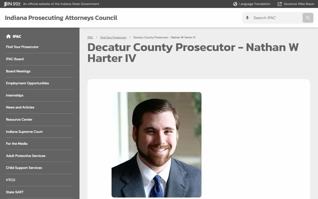 Decatur County criminal court records IPAC prosecutor profile