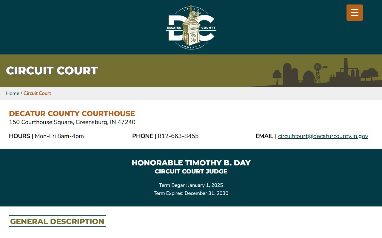 Decatur County Circuit Court case access and court records