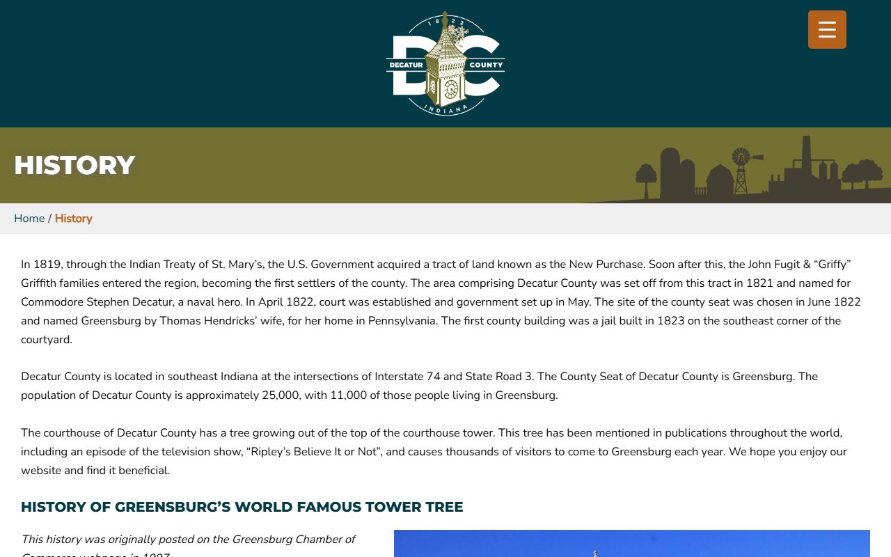 Decatur County court records county history page