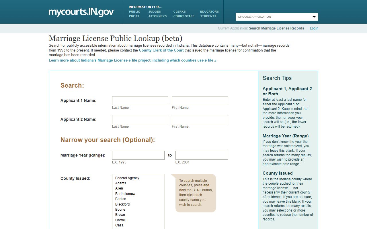 Decatur County marriage records Indiana Marriage License Public Lookup
